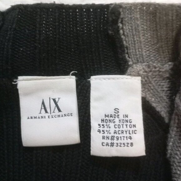 A|X Armani Exchange Trademark  Cotton Blend Men's Black And Gray Sweater. Size S - Picture 2 of 11